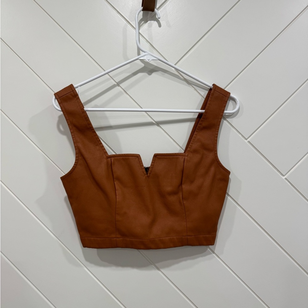Anthropologie Brown Crop Top